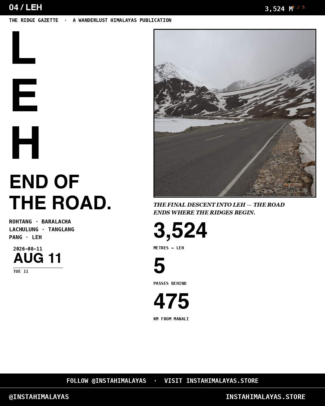 LEH end of the road — Manali Leh highway final descent