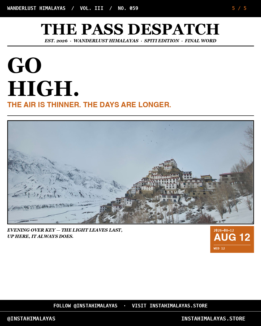 Go high — evening light over Key Monastery, Spiti travel photography