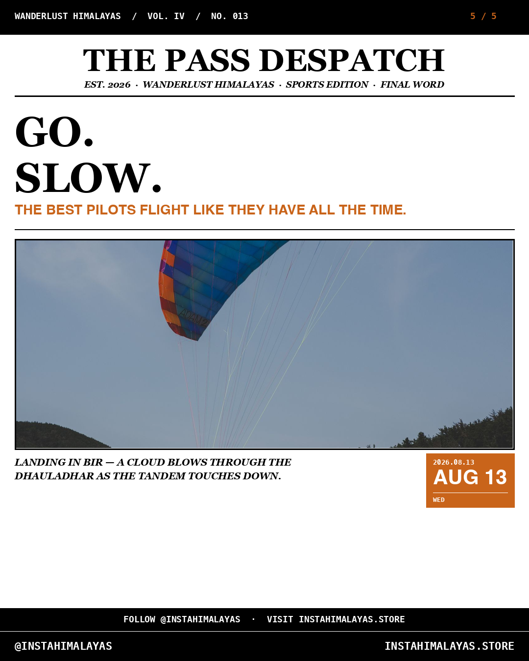 Slide 5 of 5 — the verdict. Final word — the highest routes demand slow.