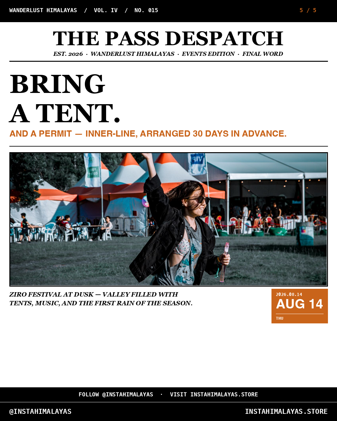 Slide 5 of 5 — the verdict. Final word — pack a tent and a permit.